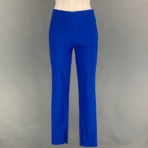 LA PERLA Size 2 Blue Cobalt Virgin Wool Blend Narrow leg Dress Pants